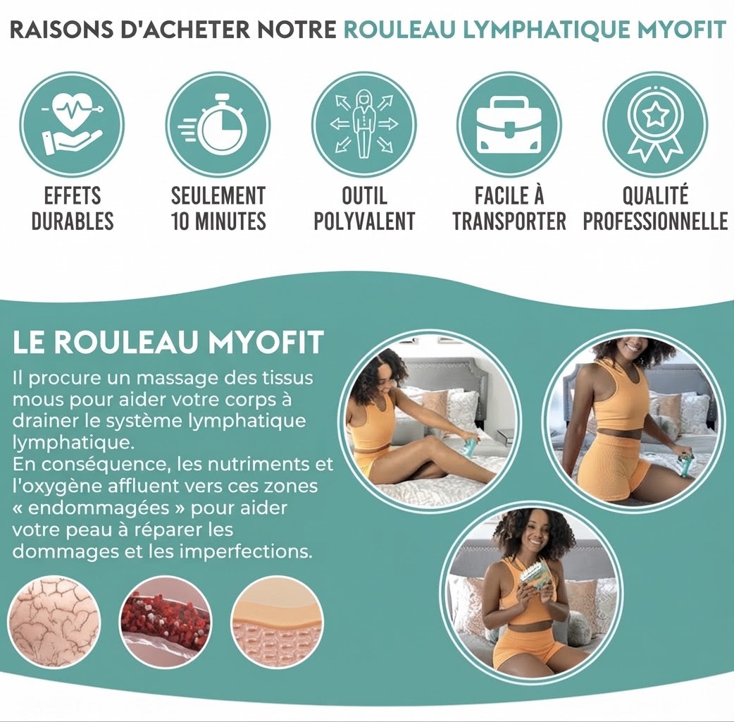 Rouleau Masseur Fascia Pro - Masseur Musculaire Profond pour Récupération & Bien-Être